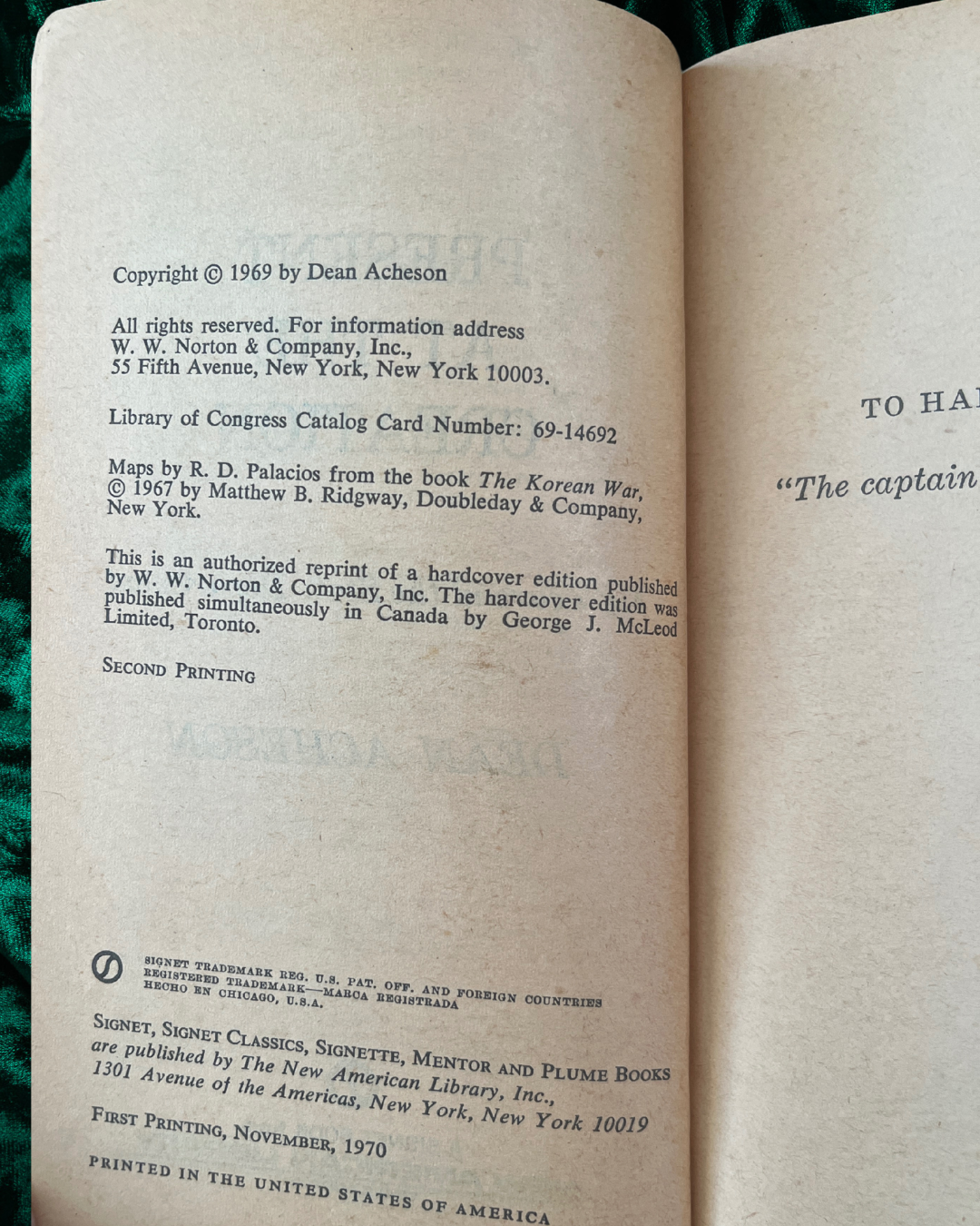 Present at Creation: My Years in the State Department by Dean Acheson | (First Edition / First Printing 1970) | 936 Pages