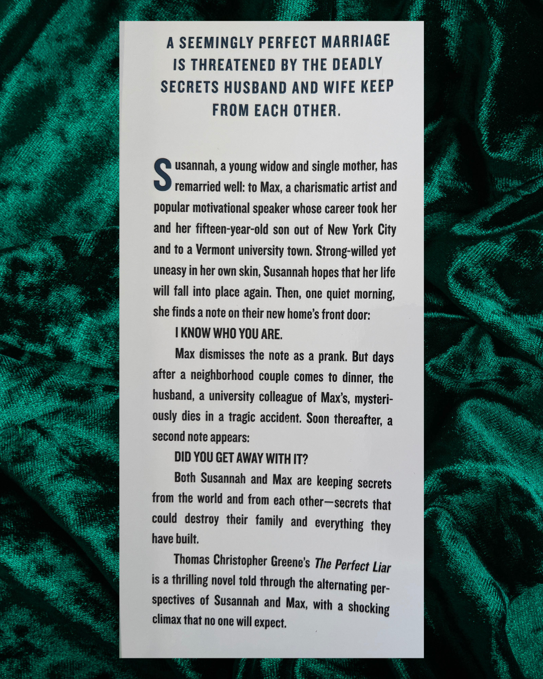The Perfect Liar by Thomas Christopher Greene