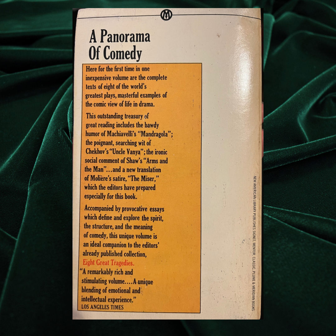 Eight Great Comedies Edited by Sylvan Barnet: Essays by Chesterton, Debrée, Frye & Langer