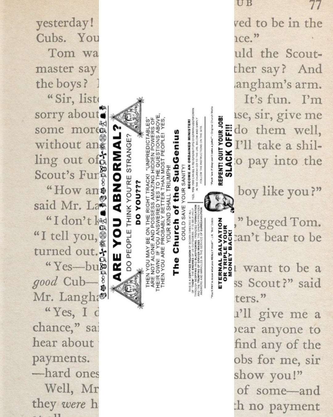 Church of the Subgenius Bookmark