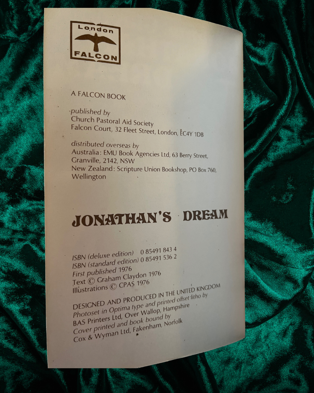 Jonathan’s Dream by Graham Claydon (signed by author)